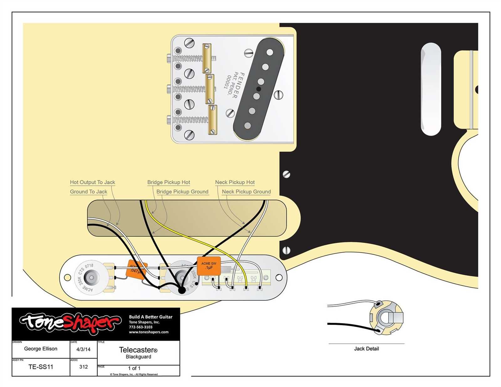 wiring diagram for fender telecaster