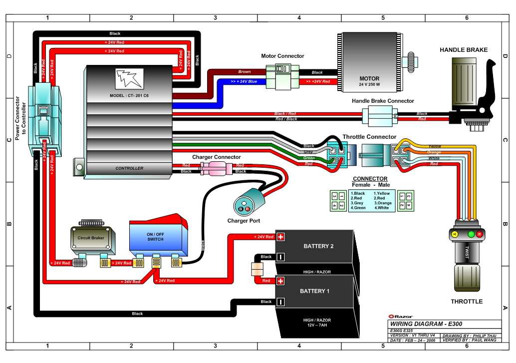 schematic 24 volt electric scooter wiring diagram