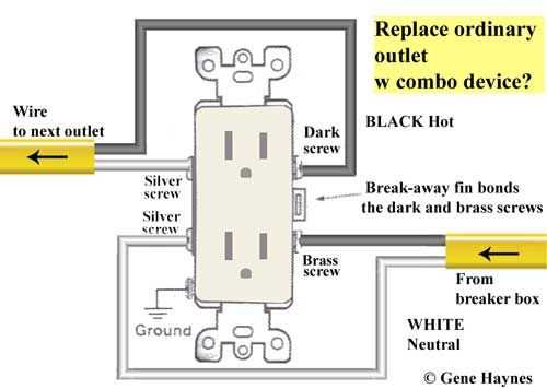 outlet switch combo wiring diagram