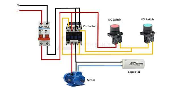 wiring diagram 3 phase motor