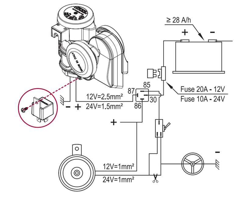 push button horn wiring diagram