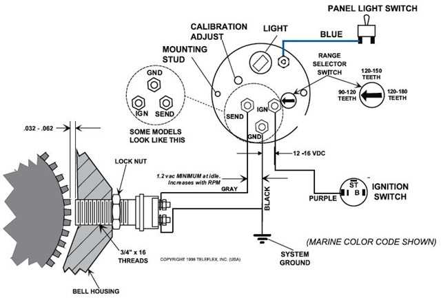 boat tachometer wiring diagram