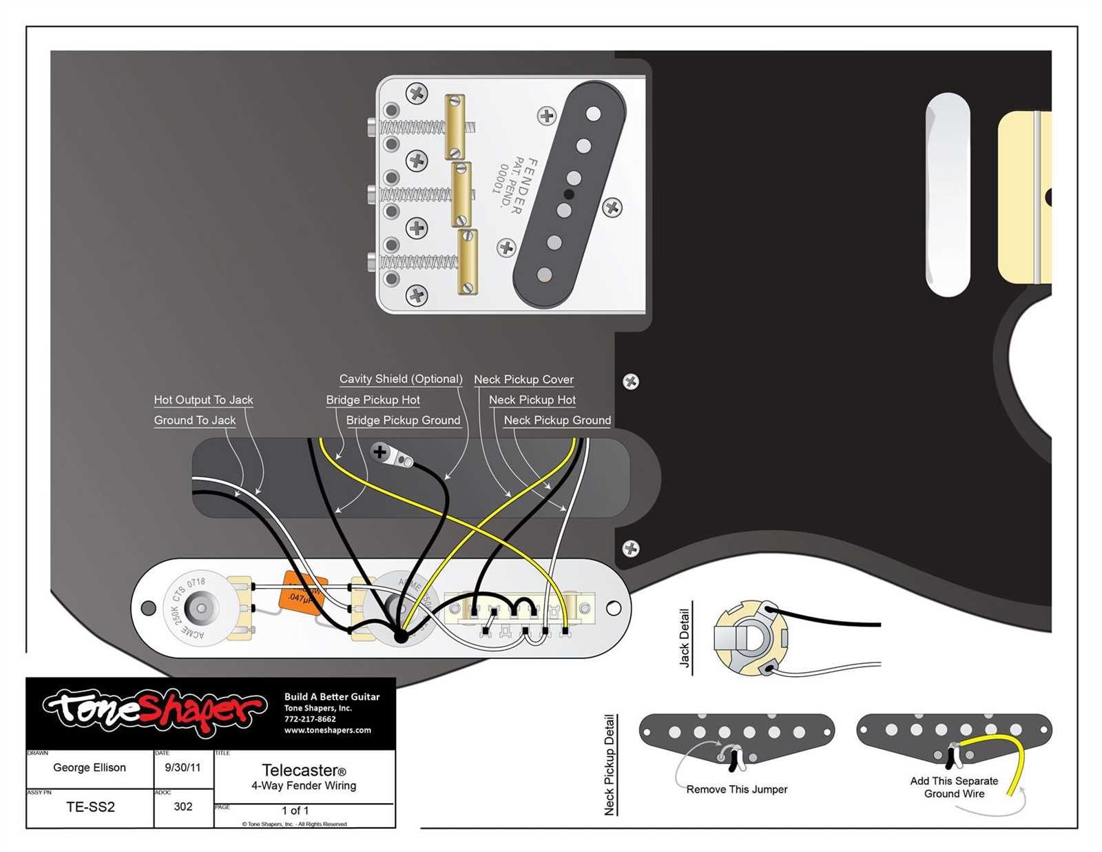 4 way telecaster wiring diagram series