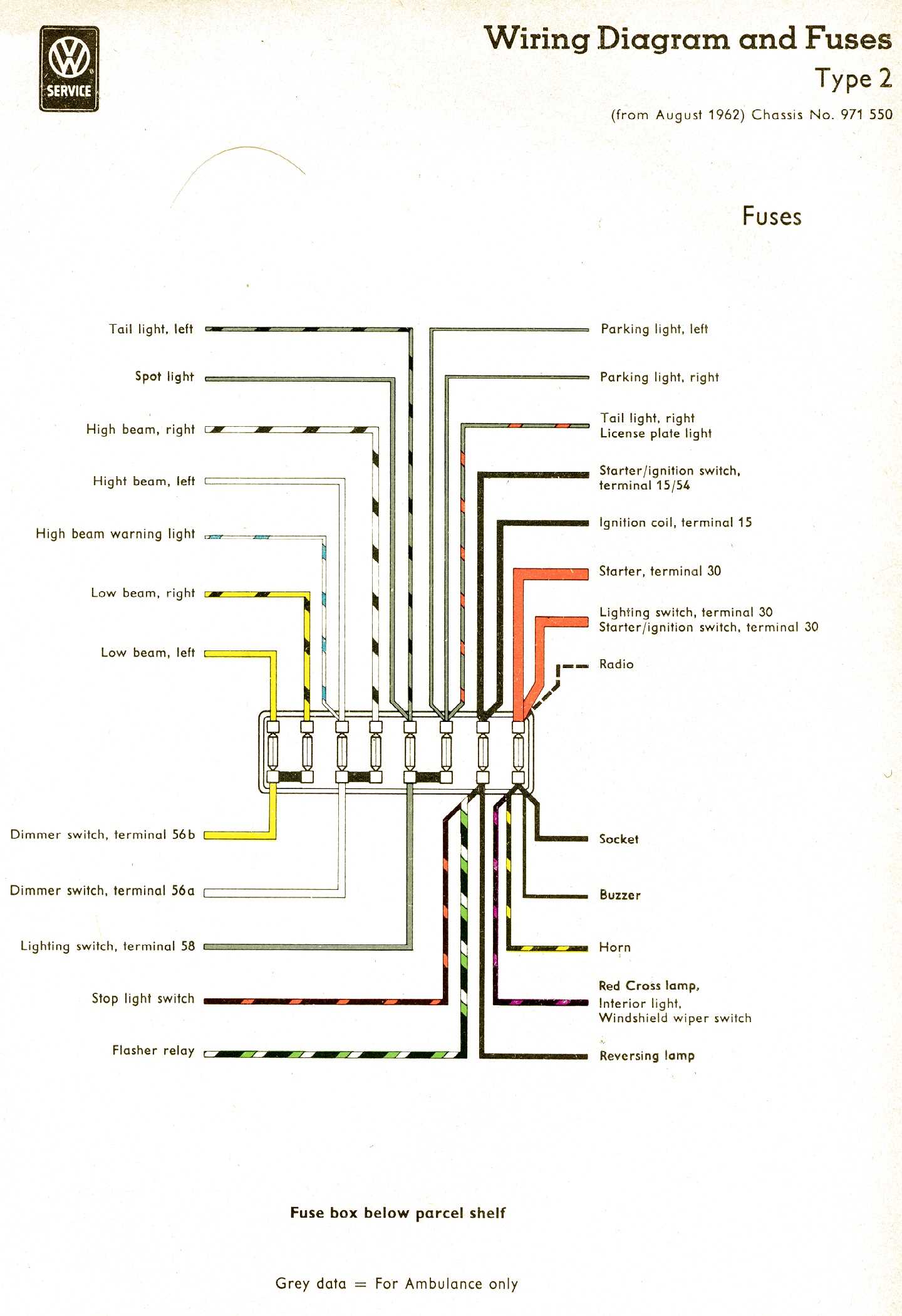 wiring diagram 1967 vw beetle