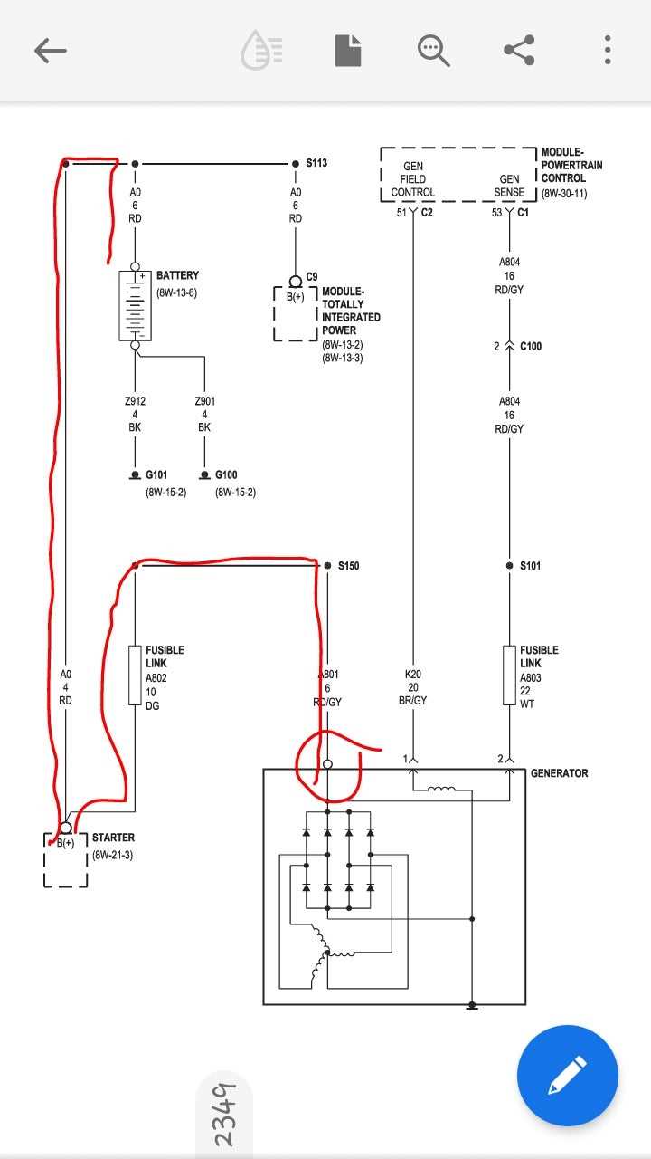 simple dodge alternator wiring diagram