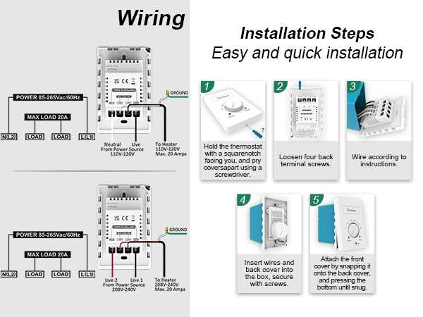 single pole 240v baseboard heater thermostat wiring diagram