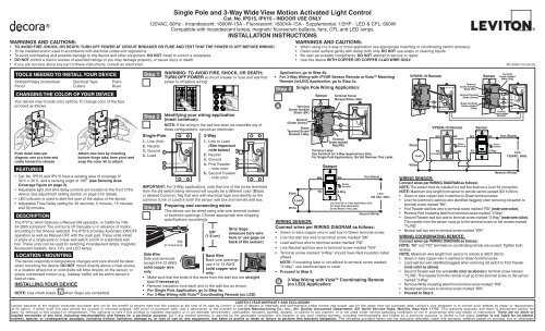 leviton 3 way motion sensor switch wiring diagram