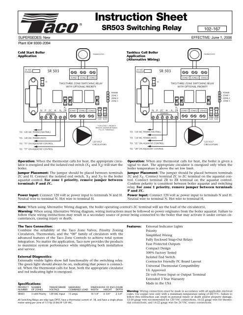 taco sr503 wiring diagram