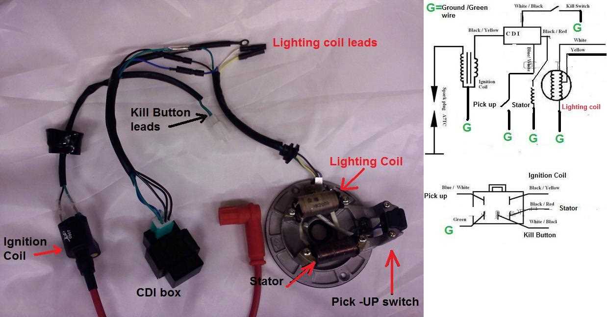 pit bike wiring diagram kick start