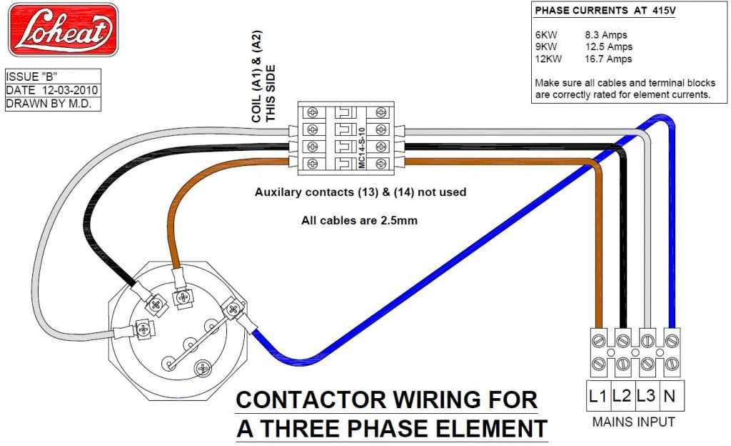 3 phase heating element wiring diagram