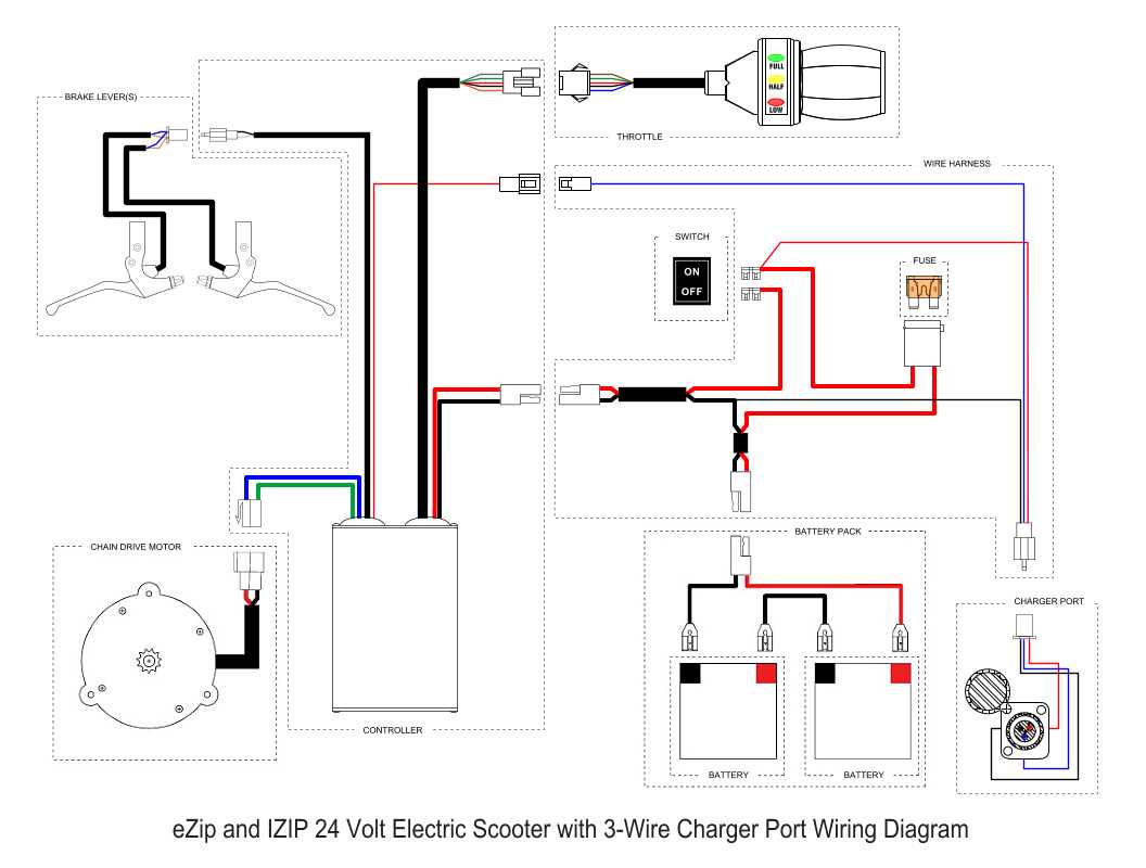 schematic 24 volt electric scooter wiring diagram