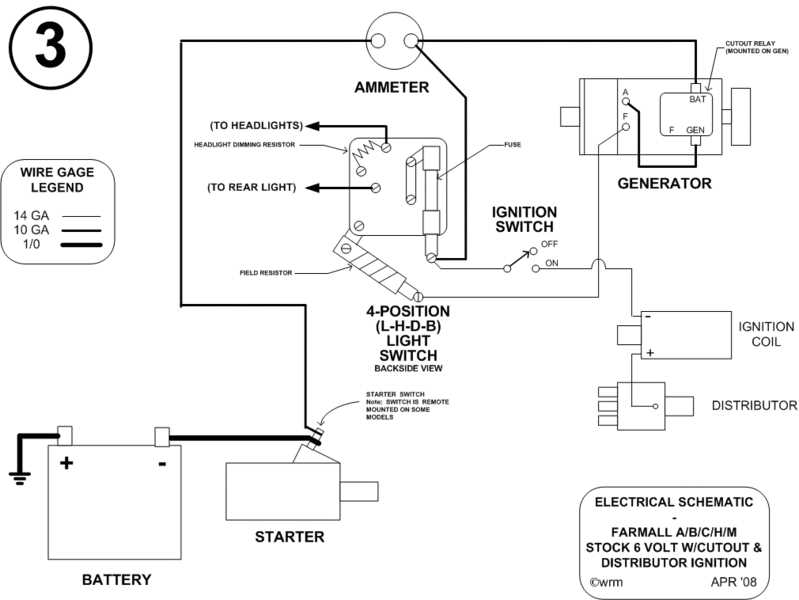 tractor ammeter wiring diagram