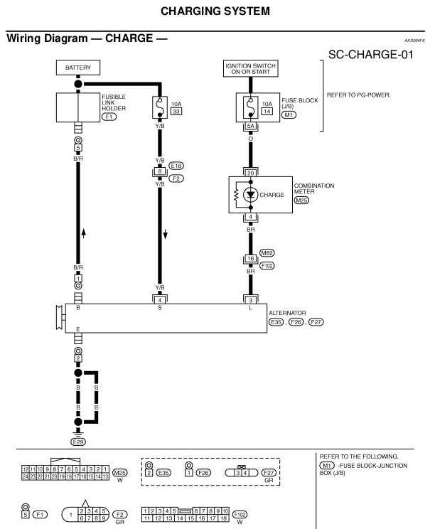 2009 nissan murano alternator plug wiring diagram