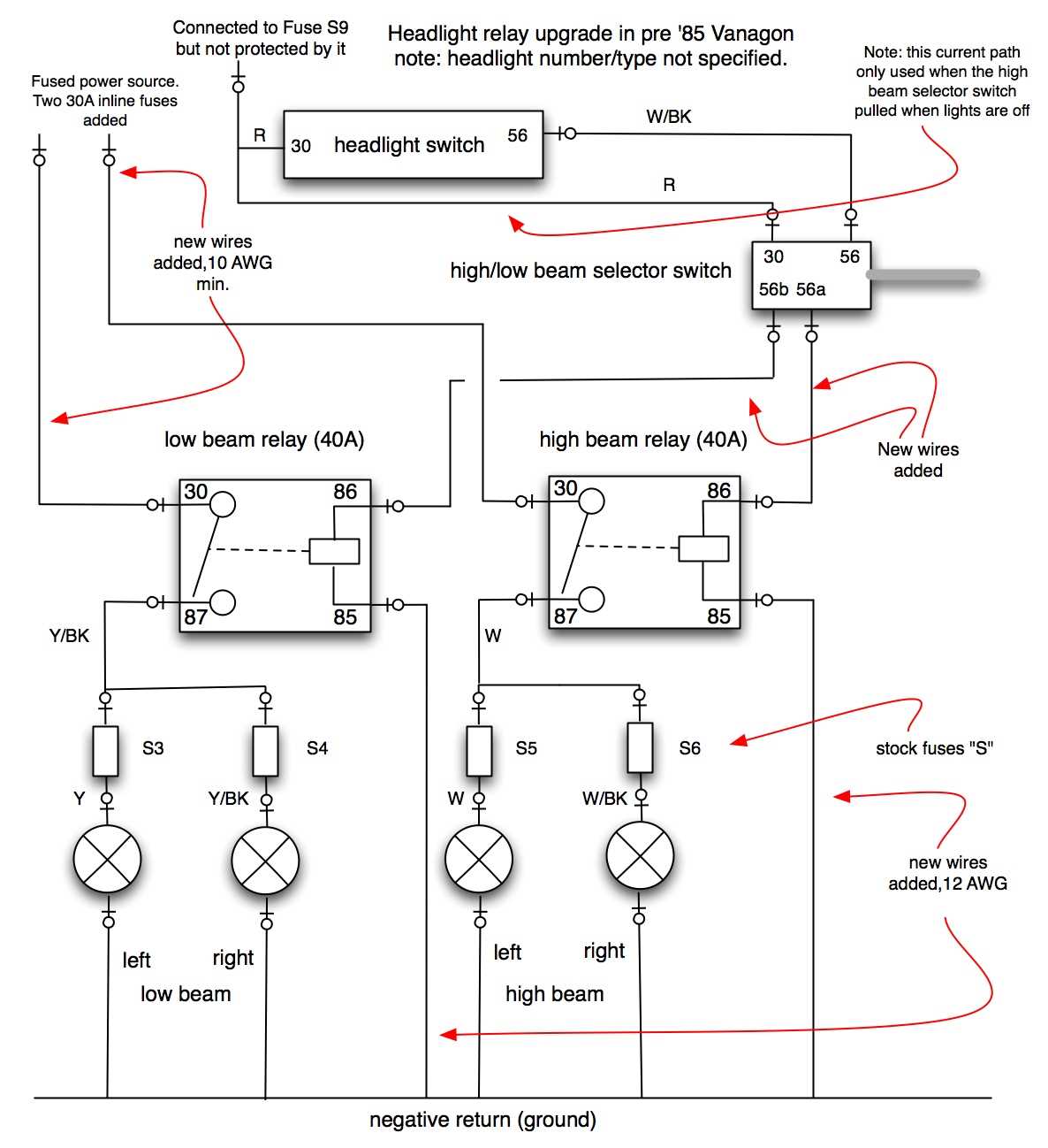 headlight wiring diagram with relay