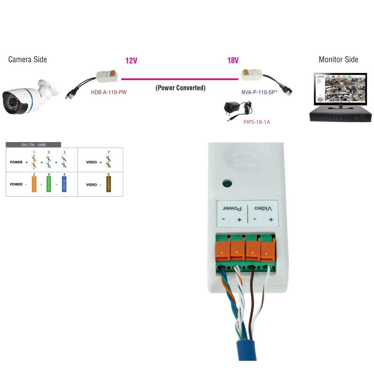 cctv balun video balun wiring diagram