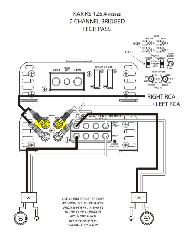 amp crossover wiring diagram