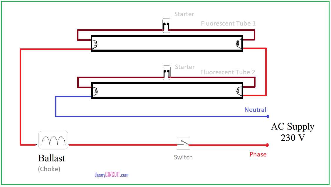 wiring diagram fluorescent light ballast