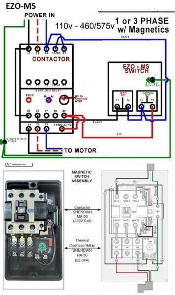 magnetic starter wiring diagram