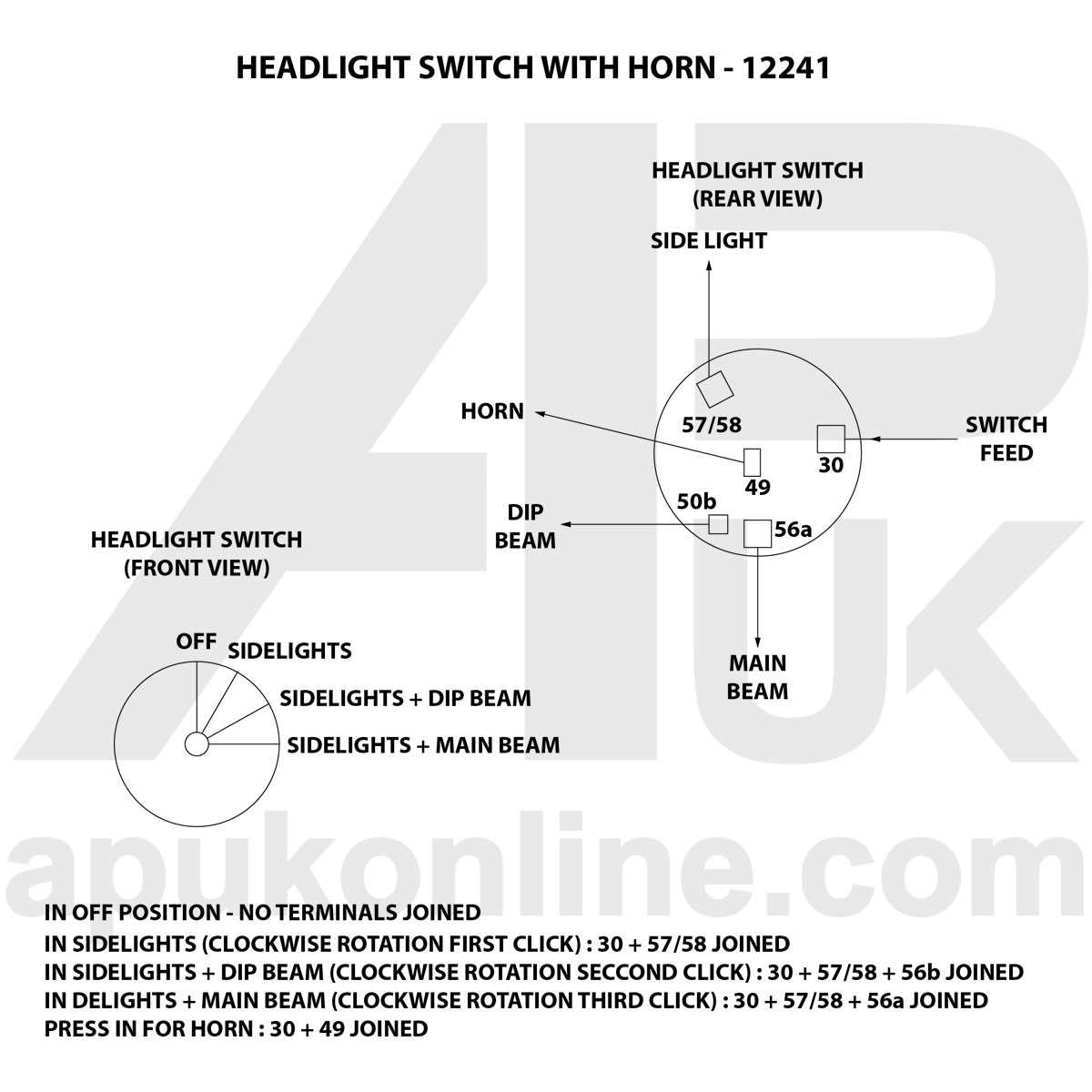 universal headlight switch wiring diagram