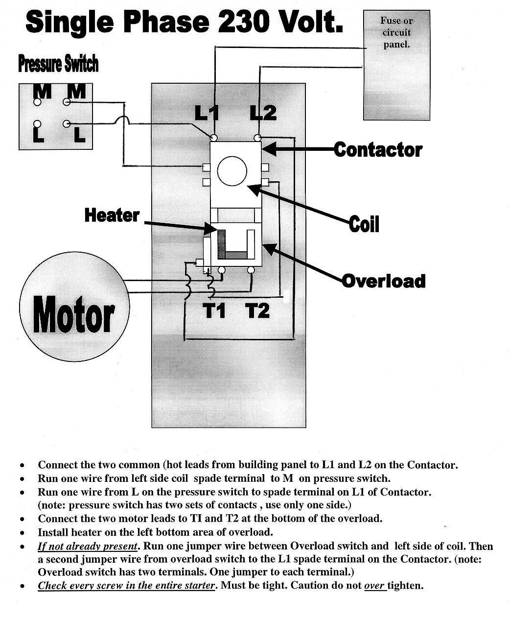 air compressor magnetic starter wiring diagram