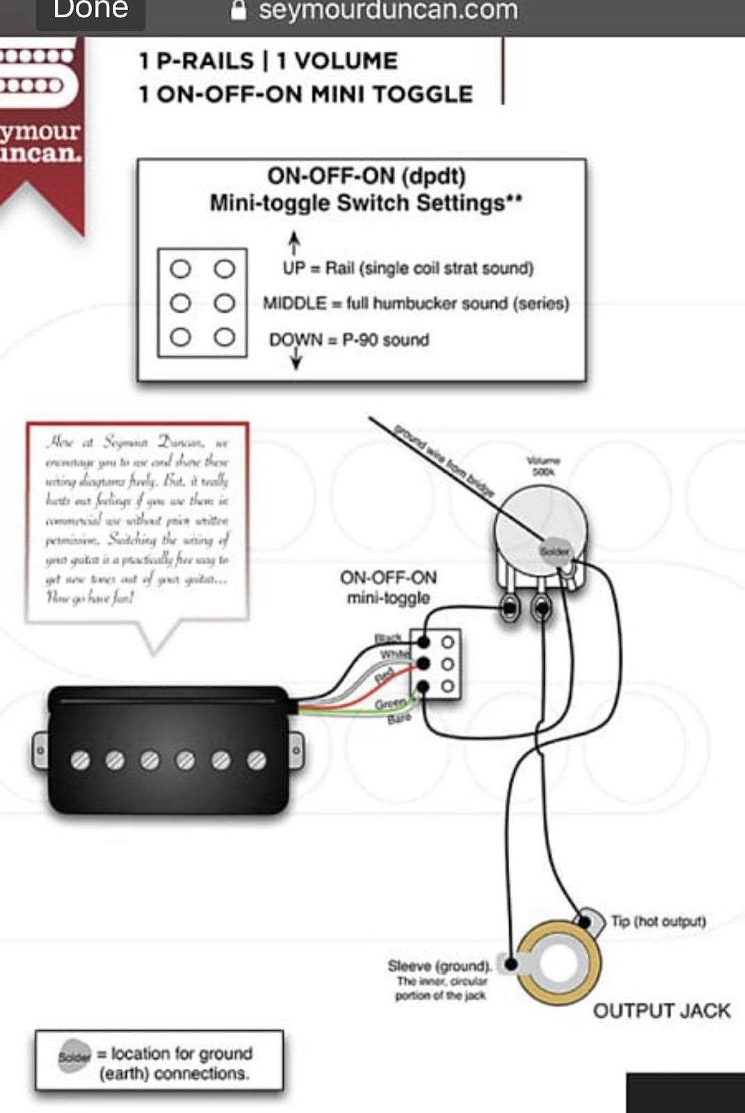 single pickup wiring diagram