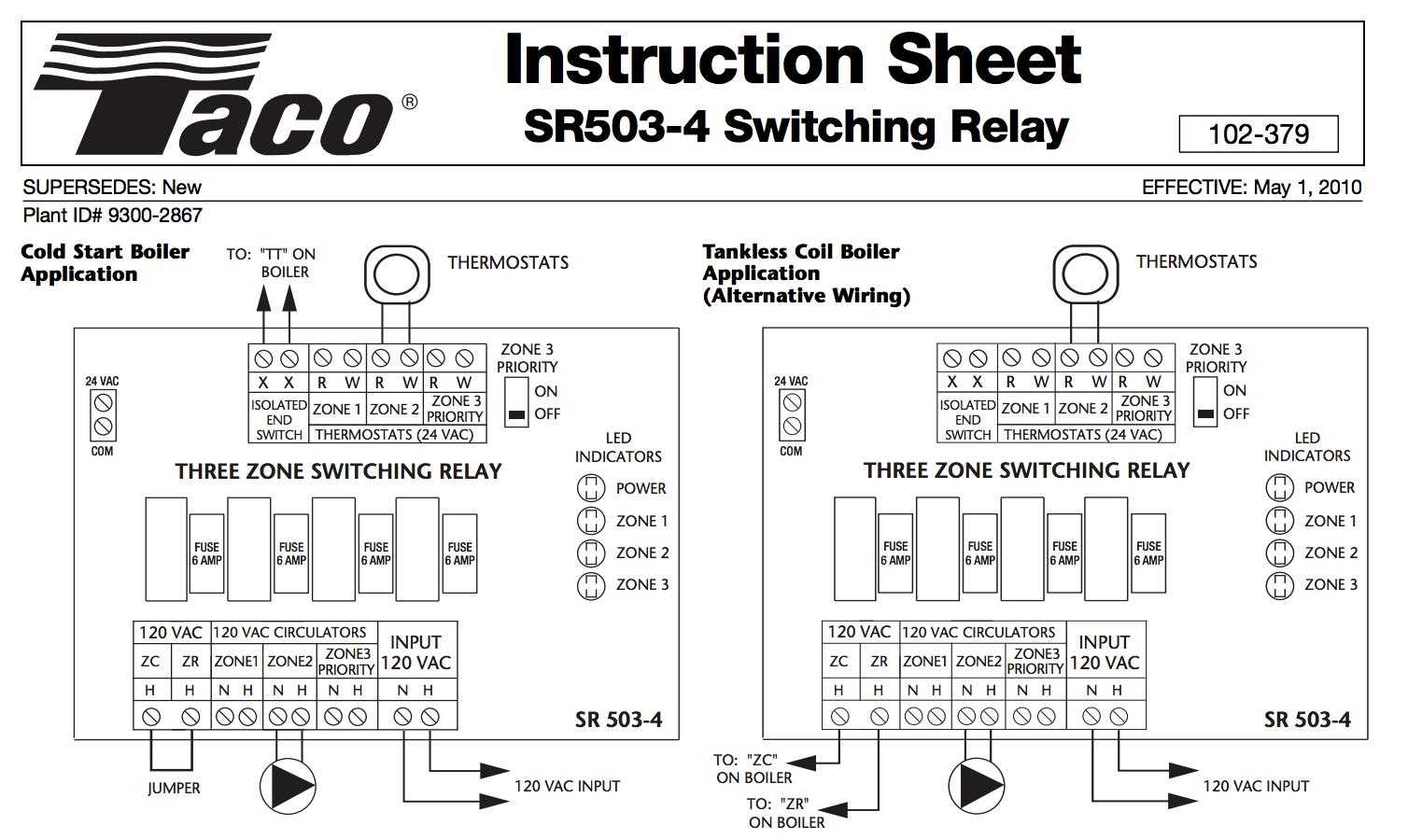 3 wire taco zone valve wiring diagram