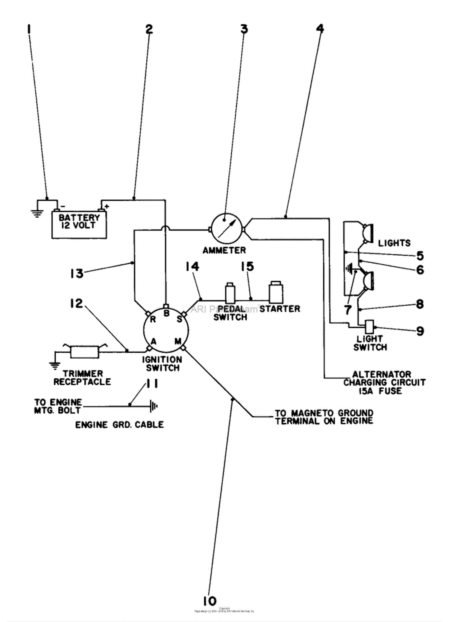 tractor ammeter wiring diagram