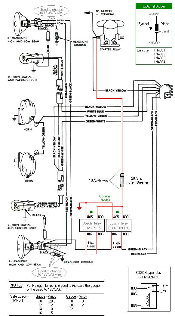 headlight wiring diagram with relay