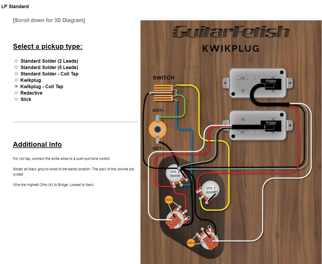 lp modern wiring split coil diagram