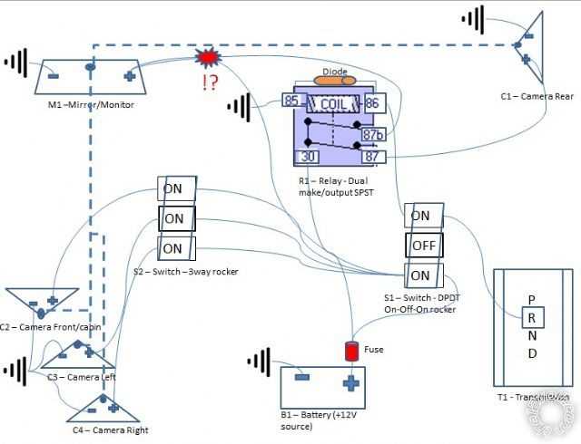 dual backup camera wiring diagram