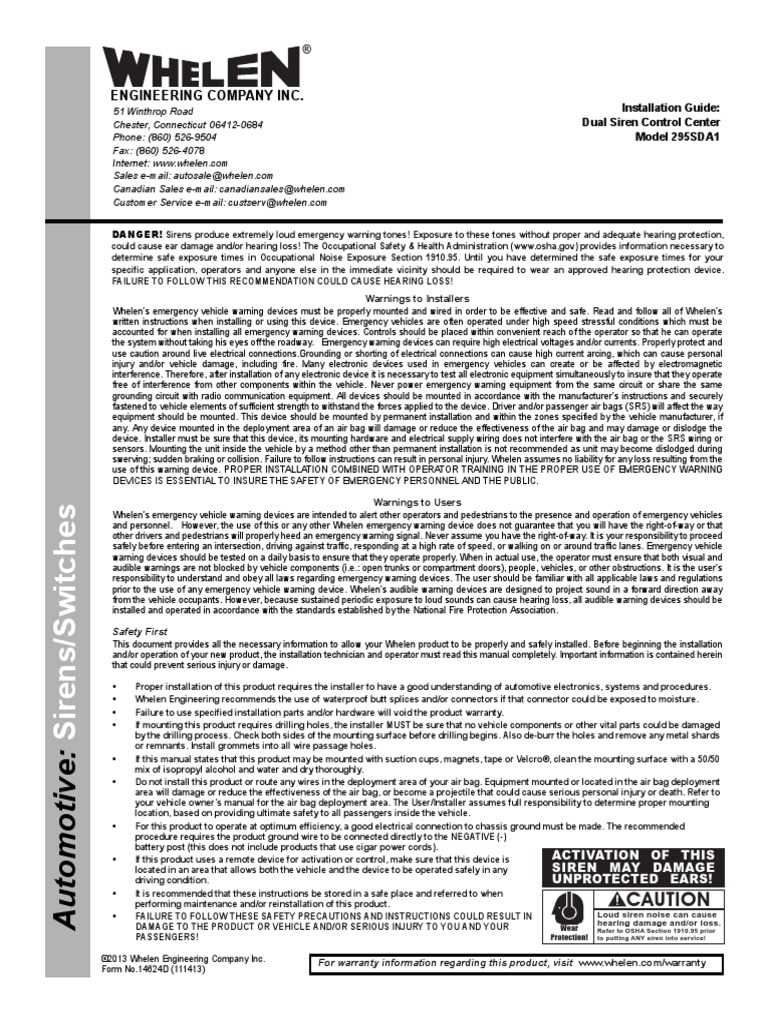 whelen 295slsa1 wiring diagram