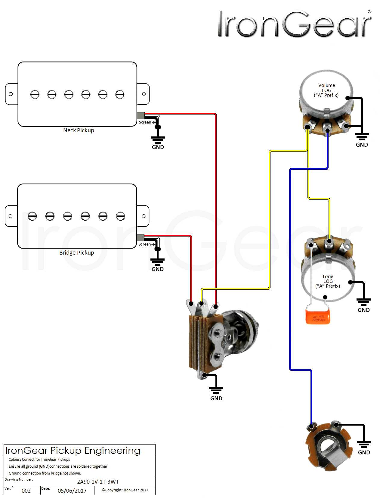 2 wire humbucker wiring diagram