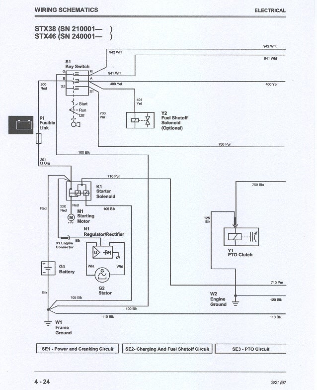 wiring diagram for stx38 john deere