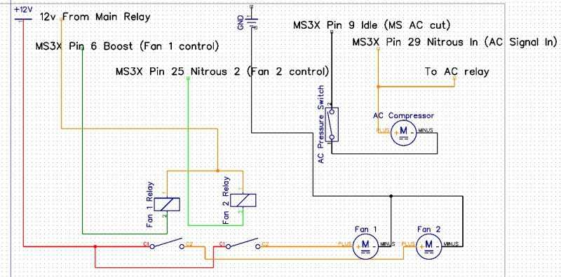 dual fan relay wiring diagram with ac